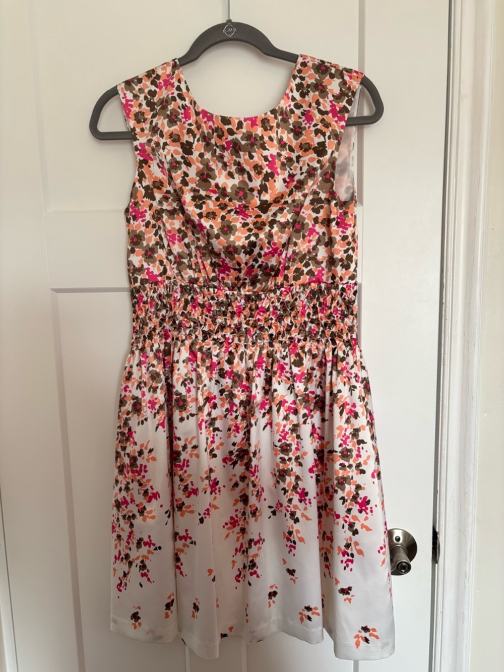 Women’s Floral Pink and Brown Sleeveless Dress